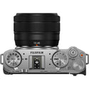 Top Side of the Fujifilm X-M5 with 15-45mm PZ Lens Kit Silver