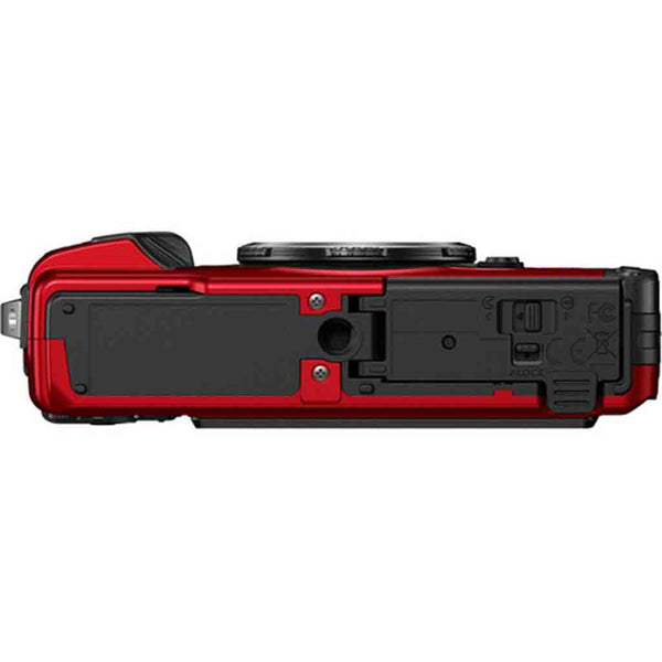 Bottom Side of the OM System TG-7 Tough Digital Camera Red