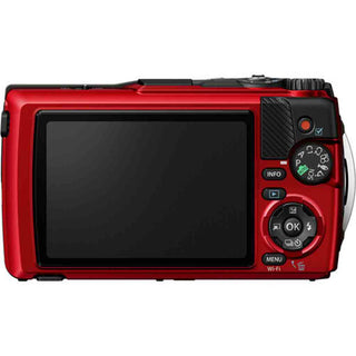 Rear Side of the OM System TG-7 Tough Digital Camera Red