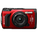 Front Side of the OM System TG-7 Tough Digital Camera Red