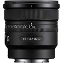 Top Side of the Sony FE 16mm f/1.8 G Lens