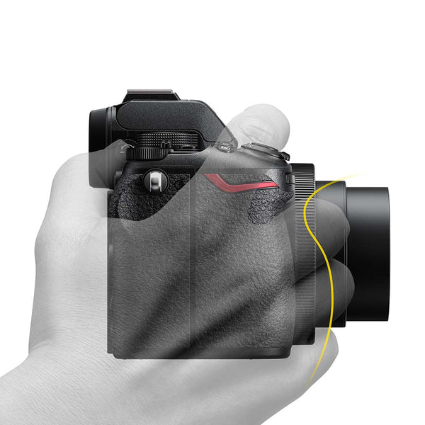 hand grip view of Nikon Z50II mirrorless camera